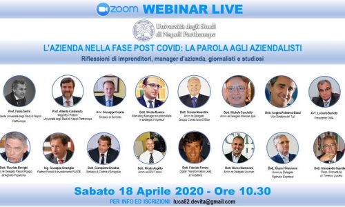 Fase 2, Università Parthenope: talk online con il sindaco di Sorrento