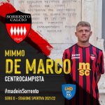 Sorrento Calcio, De Marco: “Spero di fare bene con questa maglia” (Video)